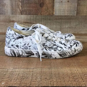 Kenneth Cole Reaction White Black Tropical Leather Kam Sneakers Womens 5.5 Shoes